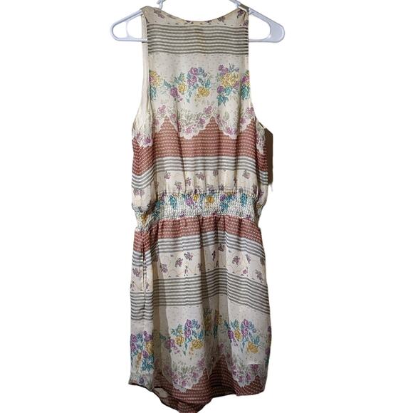 Free People Falling for Georgette Mini Lace Up Casual Floral Print Dress Sz SP - Picture 2 of 12